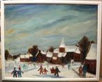 Alfons VERMEIR, winterpret in het dorp, Antiek en Kunst, Kunst | Schilderijen | Klassiek, Ophalen