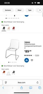 2 IKEA Tobias stoelen - Transparant design, Huis en Inrichting, Stoelen, Ophalen, Gebruikt, Kunststof