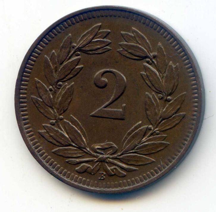 Zwitserland 2 Rappen 1915 PR+, Postzegels en Munten, Munten | Europa | Niet-Euromunten, Overige landen, Ophalen of Verzenden