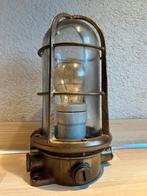 Industriële kooilamp tafellamp scheepslamp, Verzenden, Gebruikt, Minder dan 50 cm