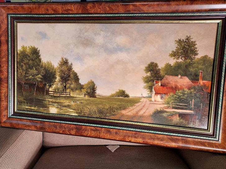 schilderij Wim Riem (1922-2011), zomerlandschap, Antiek en Kunst, Kunst | Schilderijen | Klassiek, Ophalen of Verzenden