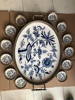 Antieke Schaal met Onderzetters Blauw-Wit Decoratie Set, Ophalen of Verzenden