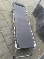 Opvouwbaar Loungebed - ligbed, grijs, Ultiem Genieten, Tuin en Terras, Ligbedden, Verzenden, Zo goed als nieuw, Textileen, Verstelbaar