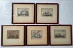 5 Gravures Nijmegen & Asten - Valkhof, Belvidere, Huis Asten, Antiek en Kunst, Ophalen of Verzenden