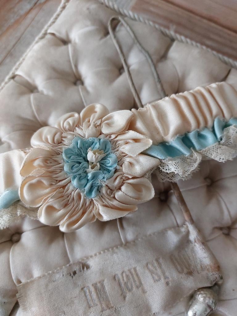 Antiek antieke oud oude kousenband edwardiaans 1920 1900, Ophalen of Verzenden
