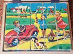 Complete oude blokken puzzel uit Frankrijk in een kist., Antiek en Kunst, Ophalen of Verzenden