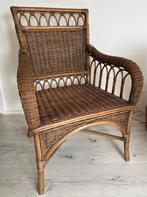 Rotan Stoel Koloniale stijl, Ophalen, Gebruikt, Bruin, Riet of Rotan