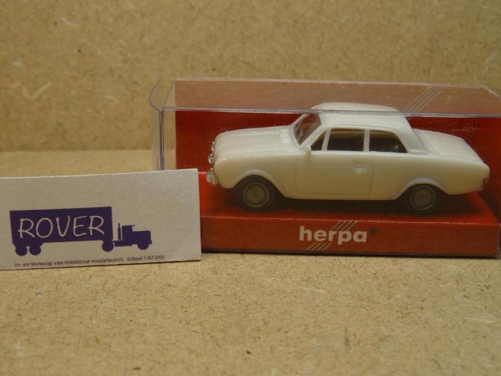HERPA 1:87, FORD TAUNUS 17M, Wit, OVP, Zie Foto`s, Hobby en Vrije tijd, Modelauto's | 1:87, Zo goed als nieuw, Auto, Herpa, Ophalen of Verzenden