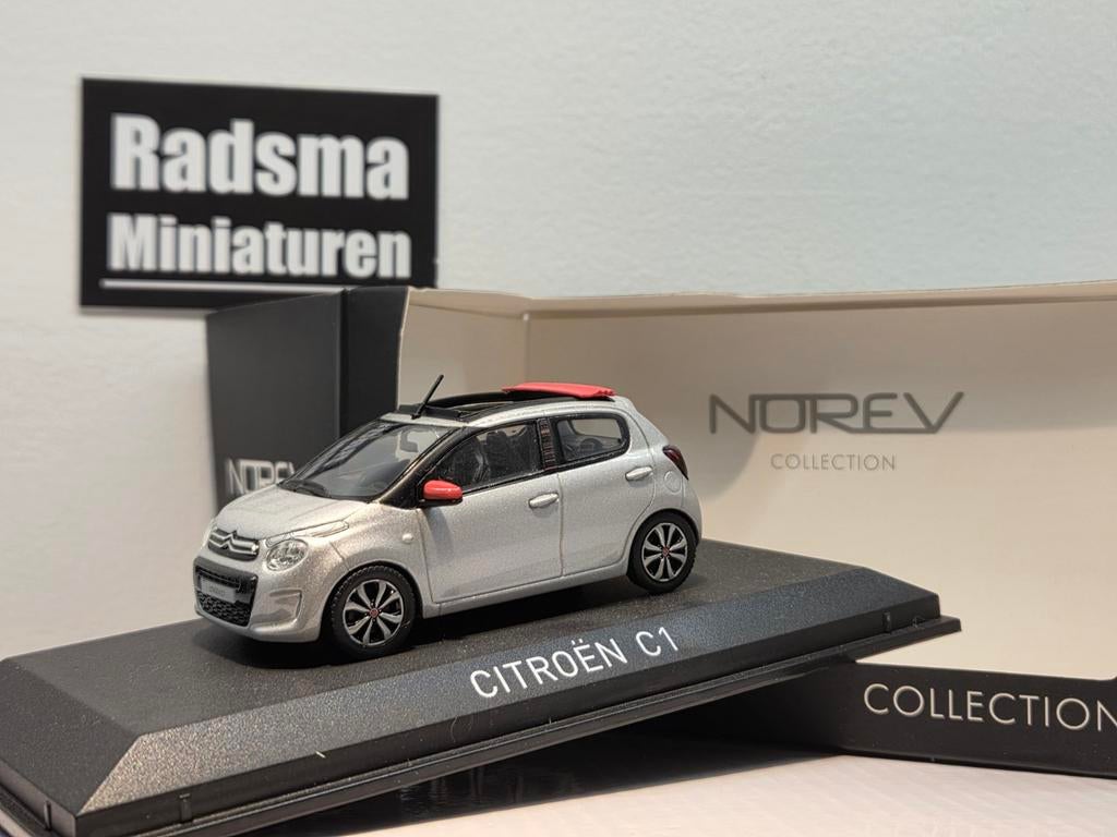 Citroën C1 Airscape Edition - Grijs - 1:43 Norev, Hobby en Vrije tijd, Modelauto's | 1:43, Auto, Norev, Ophalen of Verzenden, Zo goed als nieuw