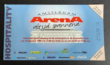 Voetbal Arena Hospitality kaart AJAX - AC MILAN 14-08-1996 beschikbaar voor biedingen