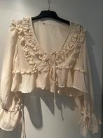 Beige/gele blouse met lange mouwen, Maat 38/40 (M), Beige, Ophalen of Verzenden, Zo goed als nieuw