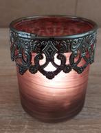 Waxinelichthouder van bruin glas. Prijs bieden., Overige materialen, Bruin, Nieuw, Ophalen of Verzenden