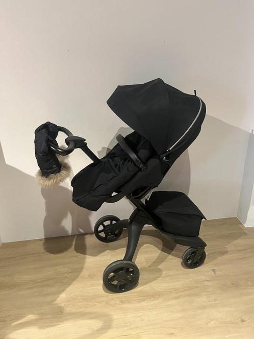 Stokke Xplory Kinderwagen Rick Black, Kinderen en Baby's, Buggy's, Zo goed als nieuw, Overige merken, Verstelbare rugleuning, Voetenzak