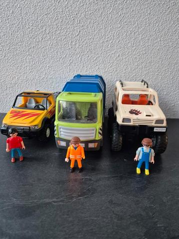 3 stoere wagens van Playmobil incl 3 poppetjes  beschikbaar voor biedingen