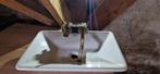 Modieuze wasbak met messing kraan - koud water, Ophalen, Gebruikt, Koper, Wastafel