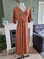 Selfmade pauw stof oranje wikkel jurk 46 48 XXXL, Oranje, Onder de knie, Zo goed als nieuw, Maat 46/48 (XL) of groter