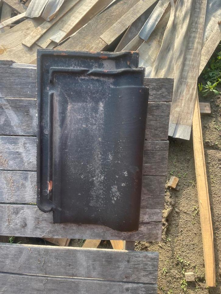 Dakpan Tiefa 2 + Nokvorsten, Doe-het-zelf en Verbouw, Dakpannen en Dakbedekking, Gebruikt, Dakpannen, Steen of Klei, Zwart, 15 m² of meer
