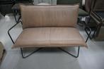 Leuke luxe 2-zits bank EARL Jess design metaal & leer, Huis en Inrichting, Fauteuils, Ophalen, Gebruikt, Metaal, 125 cm of meer