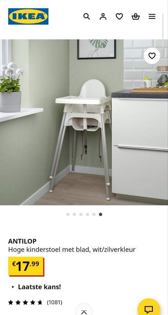 ikea 2x ANTILOP
Hoge kinderstoel met blad, wit/zilverkleur, Kinderen en Baby's, Kinderstoelen, Zo goed als nieuw, Overige typen