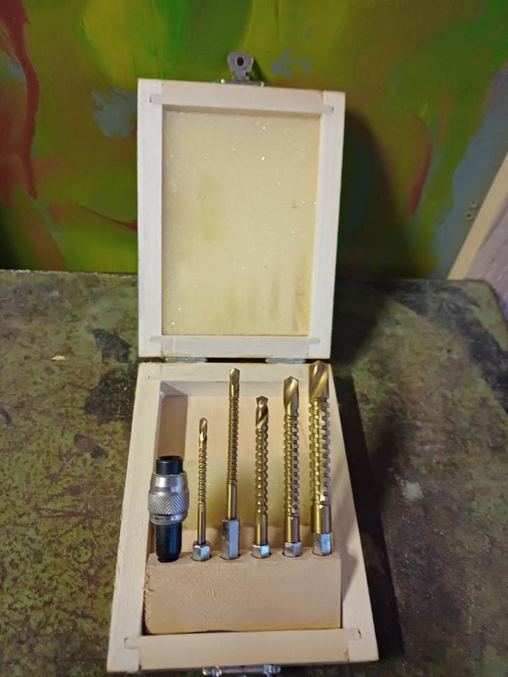 Wisvo Boorset 6-delig Nieuw in Houtendoos, Doe-het-zelf en Verbouw, Gereedschap | Boormachines, Nieuw, Overige typen, Ophalen of Verzenden