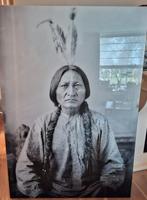 Prachtig glasschilderij zwart wit 110x160 cm, Antiek en Kunst, Kunst | Tekeningen en Foto's, Ophalen