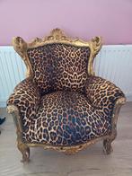 Leuke Kinderstoel met Luipaardprint, Huis en Inrichting, Fauteuils, Ophalen of Verzenden, Gebruikt, Hout, Vintage