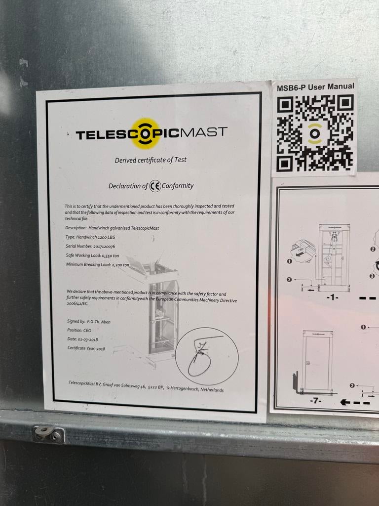 TelescopicMast Cameramast / Camerapaal, Ophalen