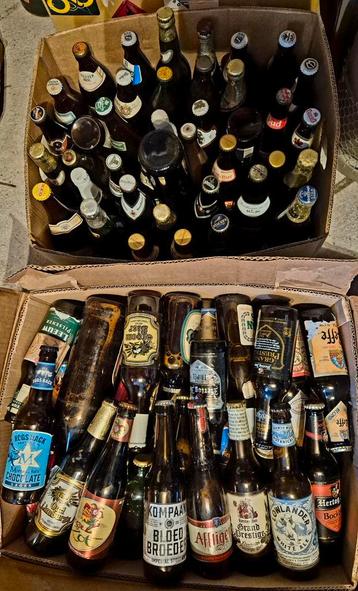Te koop 600 lege en volle bier flessen mancave, verzamelen beschikbaar voor biedingen
