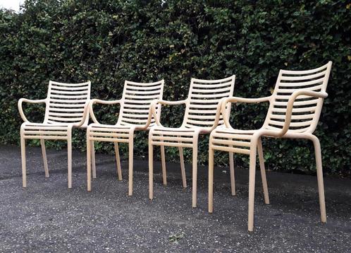 4 PIP-e stoelen geel Driade ontwerp Philippe Starck, Huis en Inrichting, Stoelen, Gebruikt, Vier, Kunststof, Ophalen