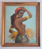 Naakte dame. Olieverf. Maroufle. Gesigneerd. Nette lijst., Ophalen of Verzenden