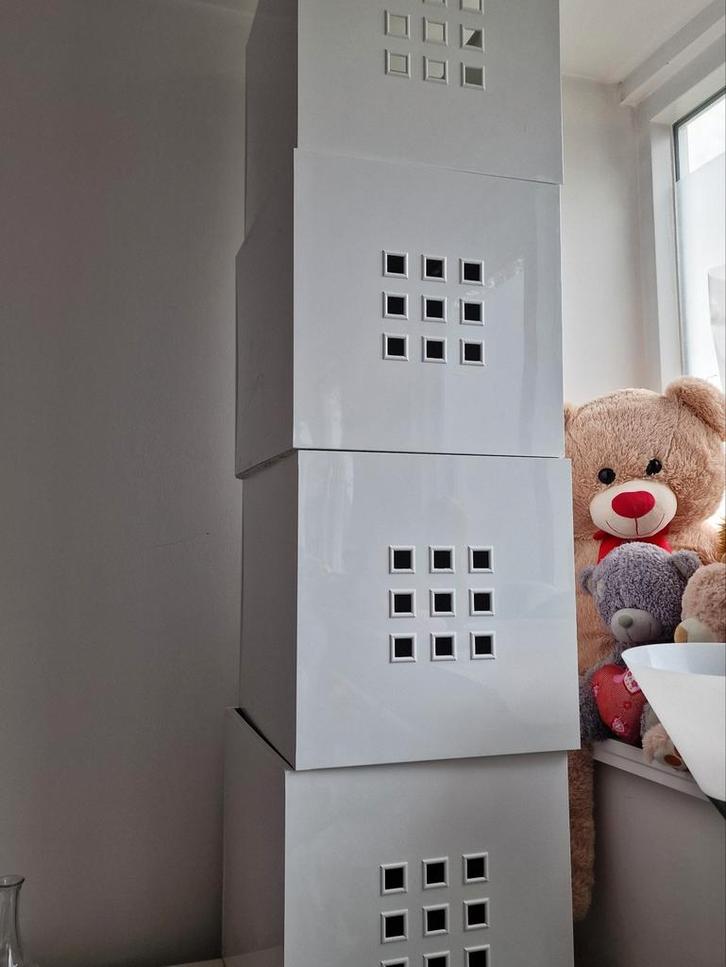 4 Ikea LEKMAN boxen voor KALLAX kast, Huis en Inrichting, Kasten | Overige, Zo goed als nieuw, Ophalen