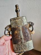 Antieke Oosterse kruithoorn kruitfles gunpowder flask, Antiek en Kunst, Ophalen of Verzenden