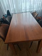 Massief eiken tafel, Ophalen of Verzenden, 4 tot 6 stoelen