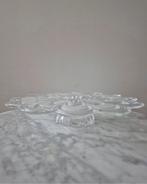 Vintage geperst glazen taartschaal op voet taartplateau, Ophalen of Verzenden