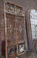 smeedijzeren poort dubbele deur met rooster, Antiek en Kunst, Curiosa en Brocante, Ophalen