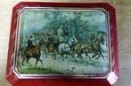 Vintage blik van Albert Heijn met paardenkoets, Ophalen of Verzenden, Gebruikt, Koek(jes), Overige merken