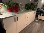 Groot Dressoir met Glazen Blad, Ophalen, Gebruikt, 200 cm of meer, Glas