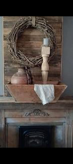 Oude sobere/brocante mangelbak/gruttersbak/rijstbak, Schaal, Ophalen of Verzenden, Zo goed als nieuw, Rechthoekig