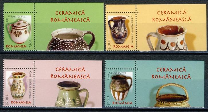 Roemenie 6277/80 Keramiek 2008 postfris, Postzegels en Munten, Postzegels | Europa | Overig, Postfris, Overige landen, Ophalen of Verzenden