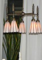 Tyffany hanglamp met 5 kelken, Ophalen of Verzenden, Glas, 75 cm of meer