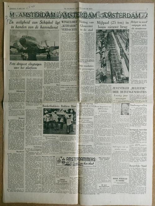 Krantenknipsel over Schiphol uit 1957 (SC189), Verzamelen, Luchtvaart en Vliegtuigspotten, Gebruikt, Boek of Tijdschrift, Ophalen of Verzenden