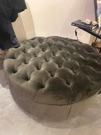 Groene Poef / Hocker met Knopen, Ophalen, Gebruikt, Rond, 75 tot 100 cm