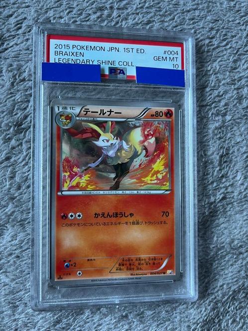 PSA 10 Braixen 1st Edition 2015 Legendary Shine, Hobby en Vrije tijd, Verzamelkaartspellen | Pokémon, Nieuw, Losse kaart, Ophalen of Verzenden