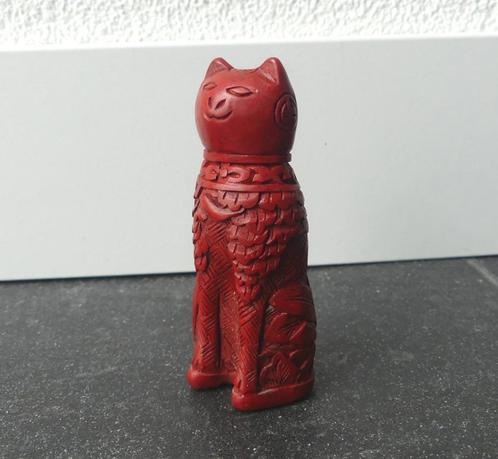 Franklin Mint Curio Cabinet Cats 1986 Cinnabar kattenbeeldje, Verzamelen, Beelden en Beeldjes, Zo goed als nieuw, Dier, Ophalen of Verzenden