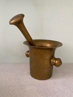 Mooie oude messing vijzel zeer zware kwaliteit, Antiek en Kunst, Ophalen of Verzenden, Koper