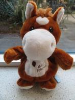 Handpop paard merk Nicotoy Best Friends bruin velours, Ophalen of Verzenden, Zo goed als nieuw, Paard