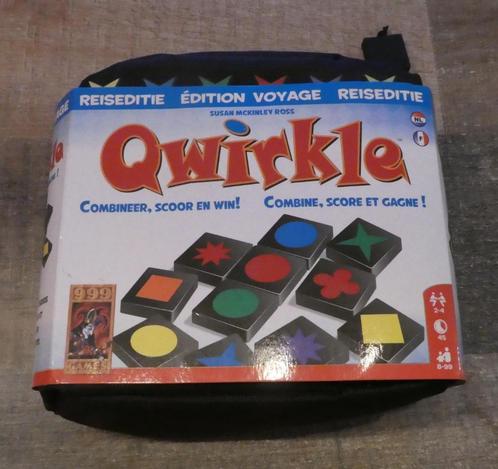Qwirkle - Reiseditie 999 Games vanaf 7 jaar., Hobby en Vrije tijd, Gezelschapsspellen | Bordspellen, Zo goed als nieuw, Een of twee spelers