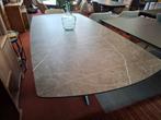 Tafel 240 x 110 cm. HPL, met Marmer look, Antraciet, l.ovaal, Huis en Inrichting, Ophalen, Metaal, 100 tot 150 cm, Vijf personen of meer