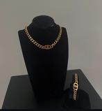 Dior inspired sieraden set (ketting + armband), Ophalen of Verzenden, Nieuw, Goud, Overige materialen