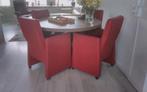 Kleur rood, Ophalen of Verzenden, Zo goed als nieuw, 4 tot 6 stoelen